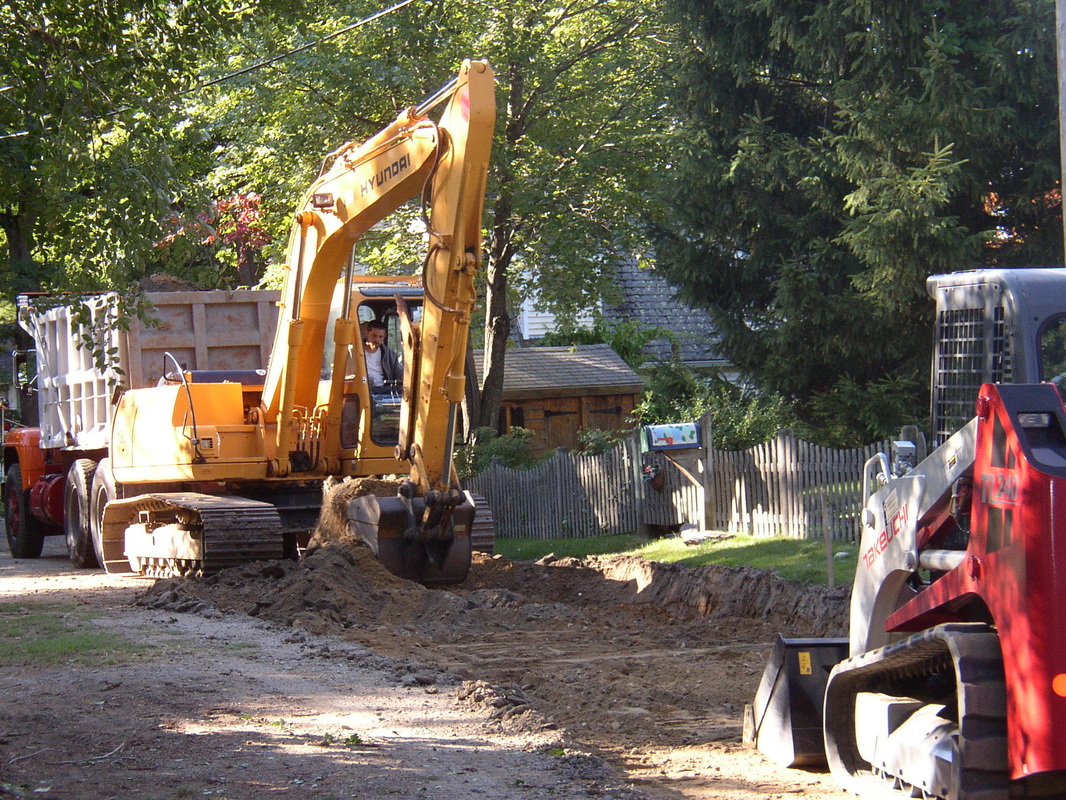 Excavation and trench work at a New England job site